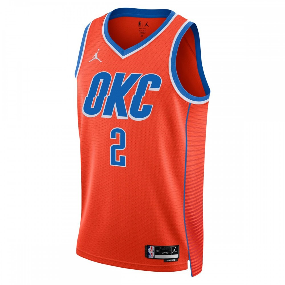 Shai Gilgeous-Alexander Oklahoma City Thunder Jordan Brand 2022/23 Statement Edition Swingman Jersey - Orange-Pro Kit Vault | Brand New 26/27 Sports Jerseys